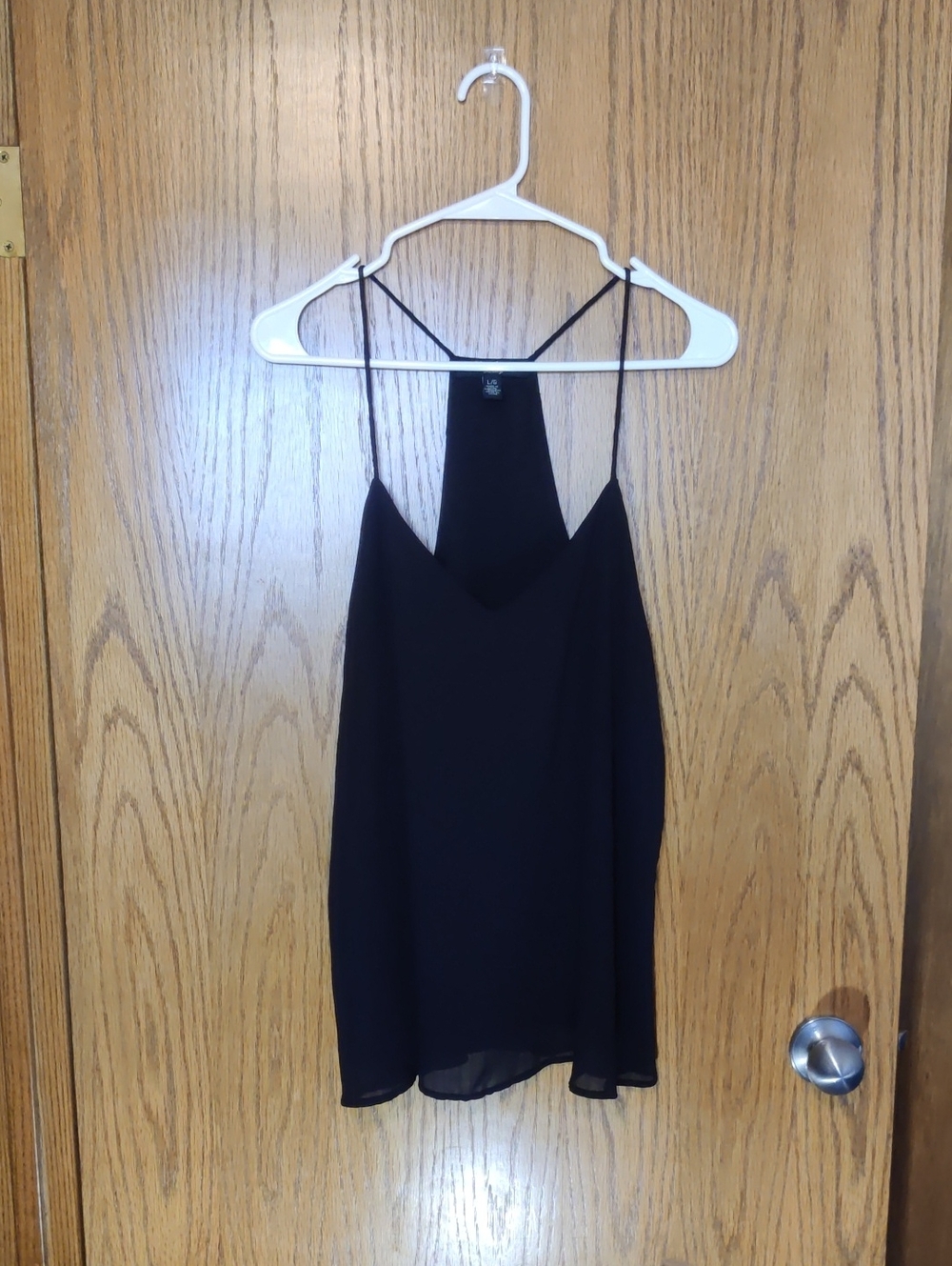 ( 💖 4/20 )Streetwear Society Black Spaghetti-Strap V-Neck Cami
